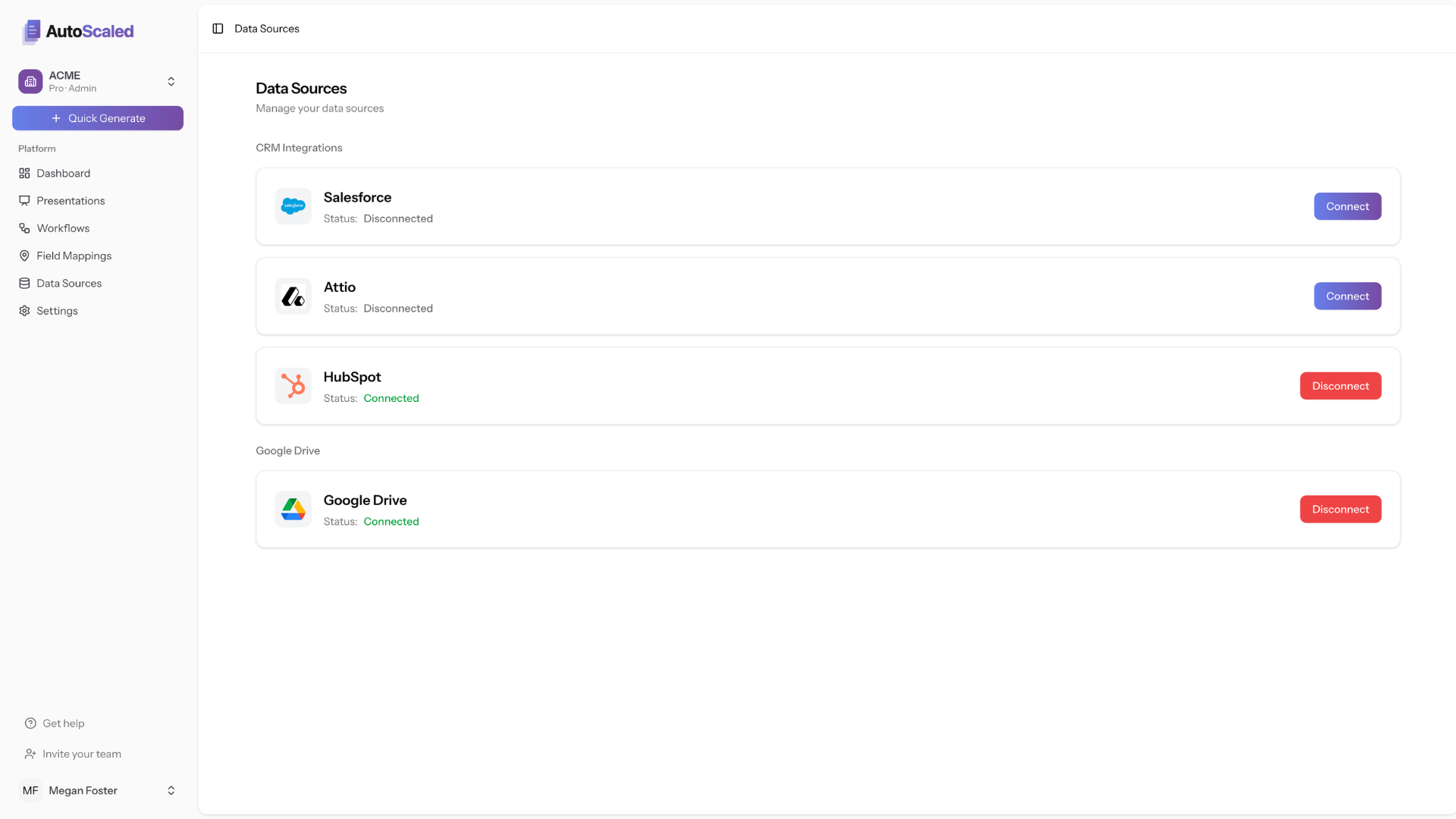 AutoScaled Set up your HubSpot connection and filter records in a single click