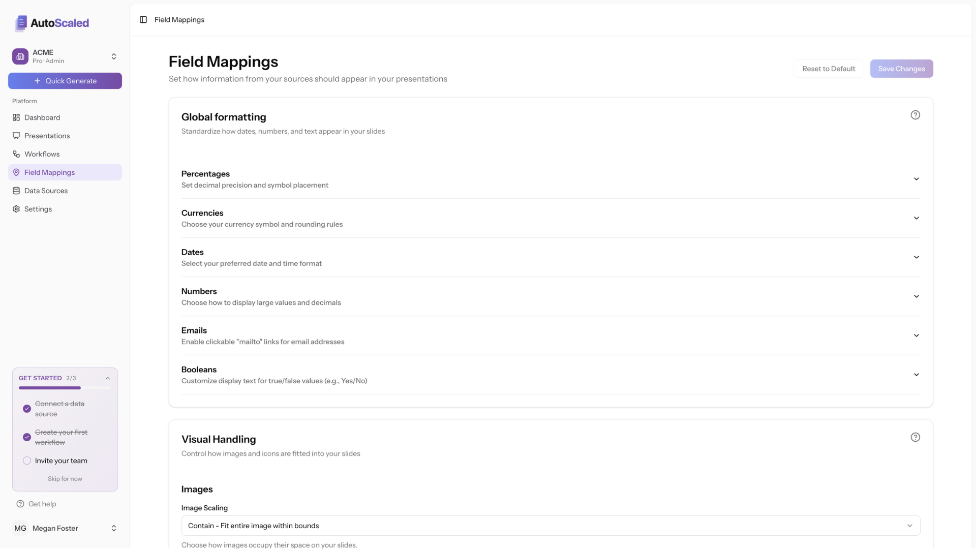 AutoScaled Define how HubSpot data is formatted in your on-brand sales decks